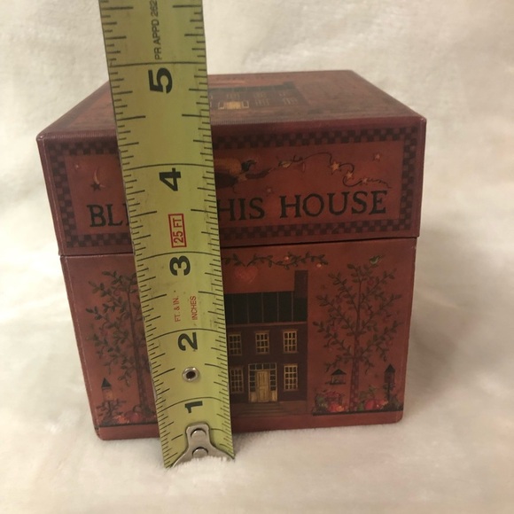 Bob’s Boxes Home Sweet Home Brown/Red Burgundy with Primitive House Angel Trees - Picture 3 of 7